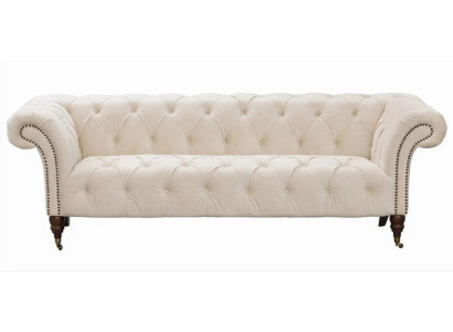 Beige Chesterfield Three Seater Modern Design Couches Fabric Sofa designer Furniture