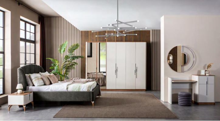 Bedroom Set Luxury Complete's Bed 2x Bedside table Wardrobe 4-piece new