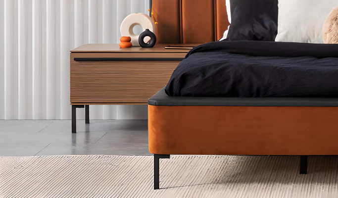 Luxury Bedroom Set Bed + 2x Bedside tables Modern Wardrobe Wood new