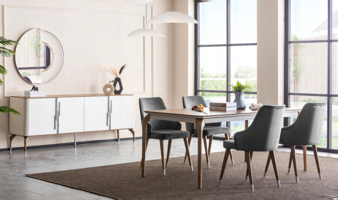 Luxury Dining room Set Dining table 6x Chairs 7 pcs Modern Table Dining set new
