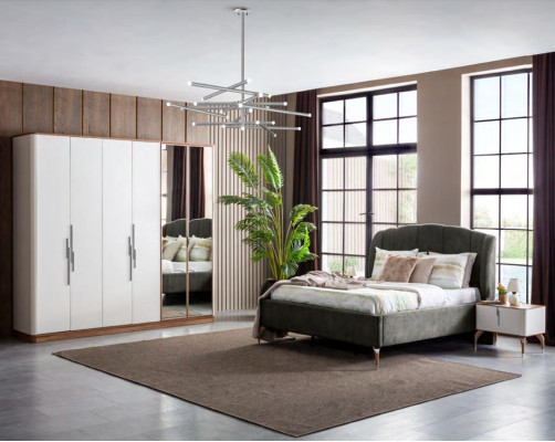 Luxurious Bedroom Set Luxury Complete's Bed 2x Bedside table Modern 3-piece new