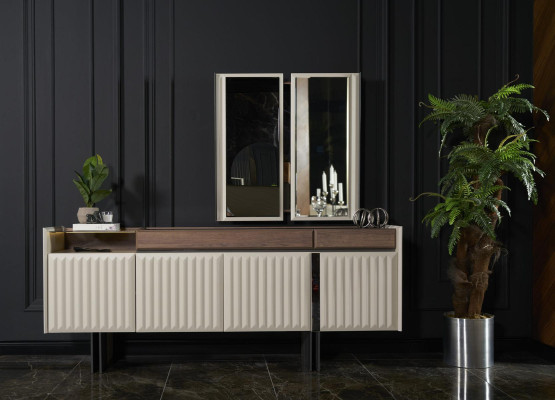 Luxury Moder design Chest of drawers with Mirror Modern Sideboard Dining room Furniture Wood new