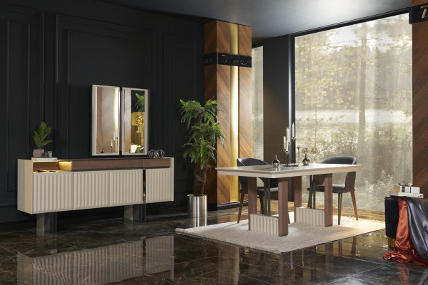 Luxury Moder design Chest of drawers with Mirror Modern Sideboard Dining room Furniture Wood new