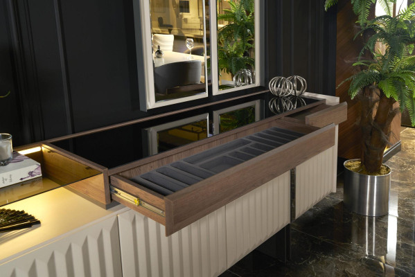 Luxury Moder design Chest of drawers with Mirror Modern Sideboard Dining room Furniture Wood new