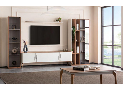 Living room Wall unit TV Lowboard Shelf Luxury Design Set 4 pcs Modern Furniture new