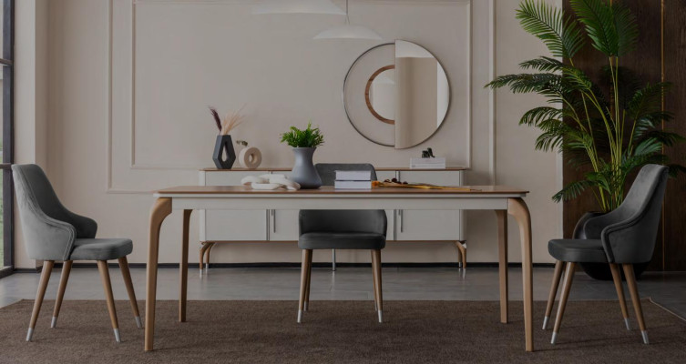 Luxury Dining table Dining room table Dining corner Table Dining room Modern Wood Brown
