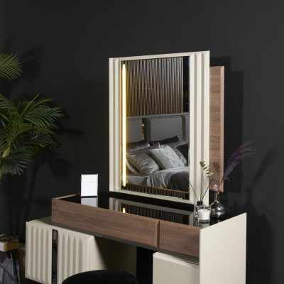 Modern Design White Dressing table with Mirror Luxury Bedroom Furniture 2pcs new