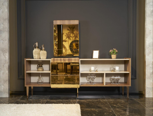 Dining room Chest of drawers Sideboard with Mirror Modern new Luxury Chests of drawers Wood Design