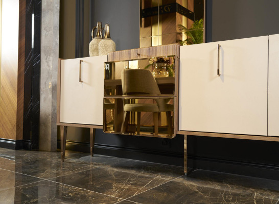 Dining room Chest of drawers Sideboard with Mirror Modern new Luxury Chests of drawers Wood Design