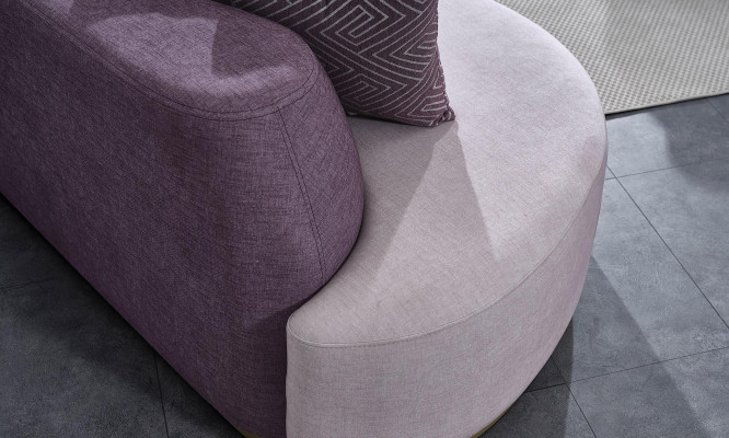 Sofa set Large Living landscape Pink fabric sofas Modern set 7 pieces