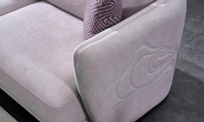 Sofa set Large Living landscape Pink fabric sofas Modern set 7 pieces