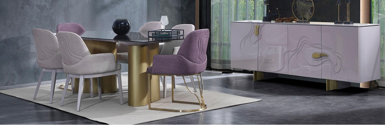 Dining corner Dining room furniture Dining set Dining table Set Dining room 9pcs Rosa Wood