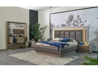 Bedroom Suite Double bed Bed Brown Set 4-piece Console table new