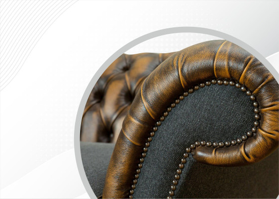 Chesterfield Yellow Leather Designer Modern Design Furniture Luxury Living room 3 Seater