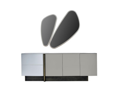 Suite Chest of drawers with Mirror Wardrobe Modern Bedroom Set White