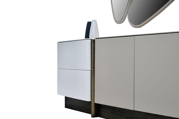 Suite Chest of drawers with Mirror Wardrobe Modern Bedroom Set White