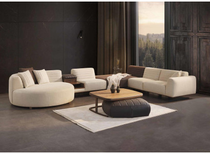 Living room Set Corner sofa U-shape Sofa Couch Luxury Coffee table Modern Stool