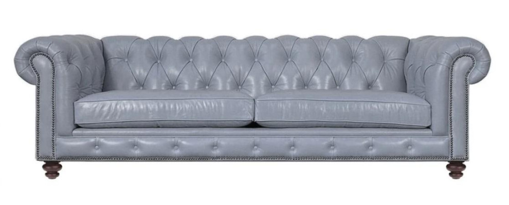 Living room Chesterfield Sofa Green Big Premium Leather Designer Furniture 4 Seater new