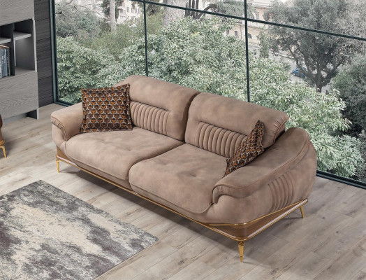 Living room set 2x three-seater sofa luxury armchair furnishings design couch