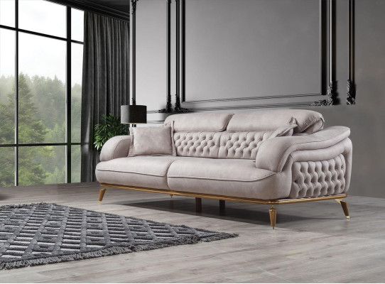 Modern Living room Complete 2x Three Seater Sofa Designer Armchair Furnishings
