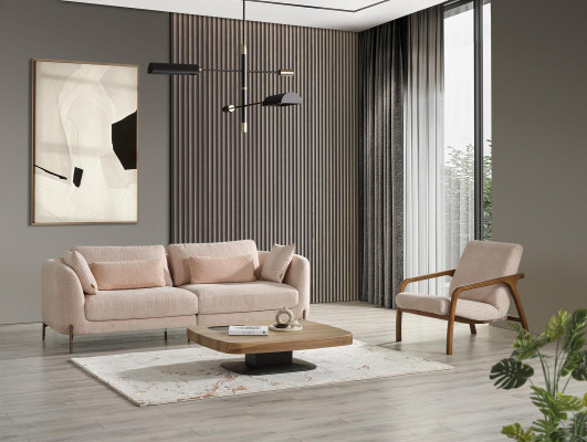 Design Living room Set Sofa set Upholstery Furniture 2x Sofas Coffee table new Armchair