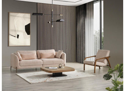 Design Living room Set Sofa set Upholstery Furniture 2x Sofas Coffee table new Armchair
