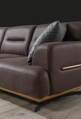 Brown Sofa Living room Couch Three Seater Luxury Furnishings Upholstery Furniture
