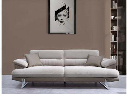 Sofa Three Seater Gray Couch Upholstered furniture Living room Textile Furnishings