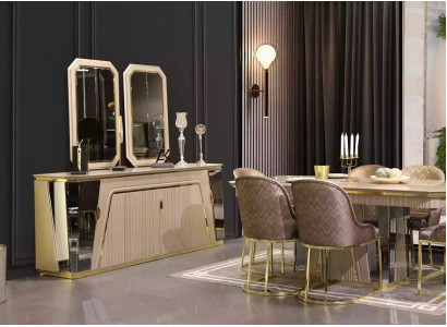 Modern Dining room Set Dining table Sideboard with Mirror new Luxury Furnishings new