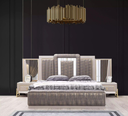 Bedroom Complete Bed 2x Bedside tables Luxury Set 3-piece Design Modern new