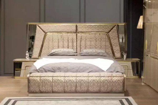 Modern Bedroom Set Bed + 2x Bedside tables Luxury Set new Furnishings
