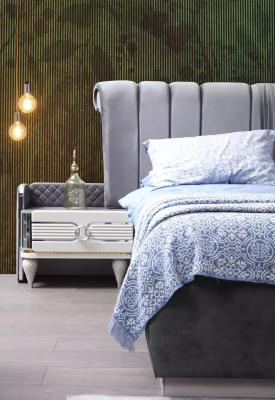 Bed 2x Bedside tables Bedroom Set Modern Designer Luxury Complete 3 pcs.