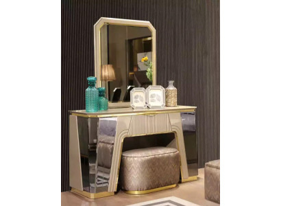 Luxury Dressing table with Mirror Wood Modern Bedroom Design Furnishings