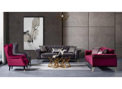 Colorful Chesterfield couch set luxury sofas three-seater two-seater armchair
