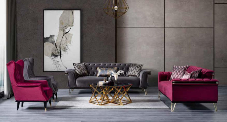 Three Seater Sofa Luxury Modern Couch Designer Living room Upholstered furniture