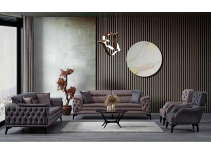 Luxury furniture Brauner Living room Two-seater Textile and Leather Sofas Modern