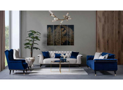 White Chesterfield upholstered armchair, modern single-seater designer seating furniture