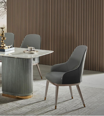Design Set 6x Chair Armchair Upholstery Chairs Gastro Dining room Leather new Armchair