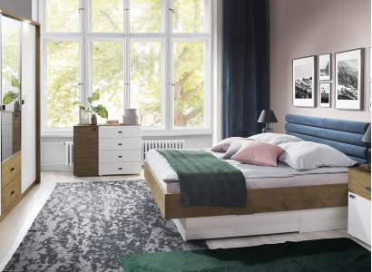 Bedroom Set Bed 2 Bedside Tables Classic s Bed Frame Design Furniture 3-piece