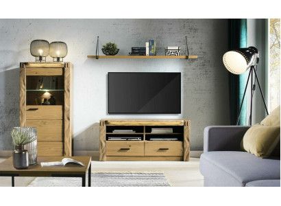 Living Wall Living room Display case Chest of drawers Shelf 3pcs. Set of shelves cabinets
