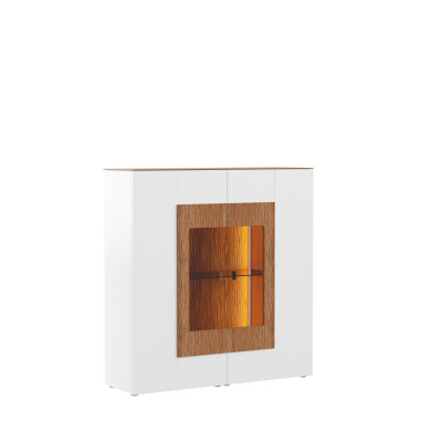 Display case Glass Wardrobe Living room shop window 1 door. Showcase tall cabinet sideboard