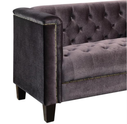 Light Gray Three Seater Textile Chesterfield Living room Modern Design Couches Sofa