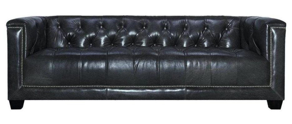 Brown Three Seater Leather Chesterfield Living room Modern Design Couches Sofa new