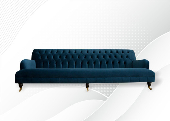 Big Sofa Couch Chesterfield 250cm Upholstery Sofas 4-seater Leather Textile Turkis