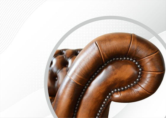 Brown Chesterfield Sofa Couch Upholstery Leather Couches Suite 4 Seater