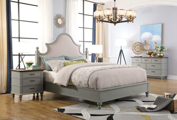 Bedroom Set Bed 2x Bedside table Console Beds Textile Double Hotel Upholstery