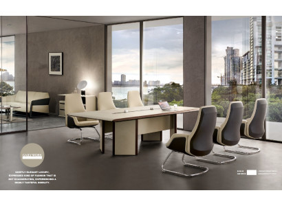 Conference table 6 Armchair Chair Table Meeting Office Furnishings 7pcs. set