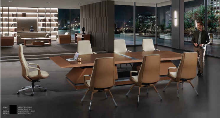 Conference table room meeting + 6x chairs training tables tables 7 pieces.