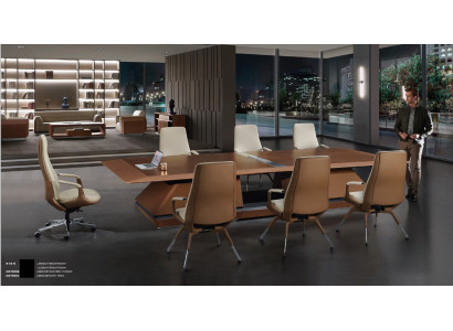 Conference table room meeting + 6x chairs training tables tables 7 pieces.