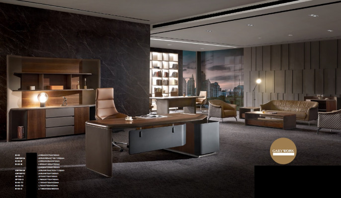 Office Work Room Set Armchair Table Complete Furniture 3pcs Furnishings